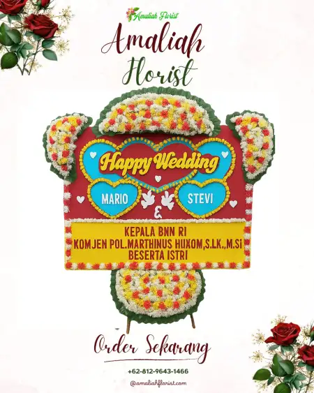 Papan Bunga Pernikahan Suka Damai